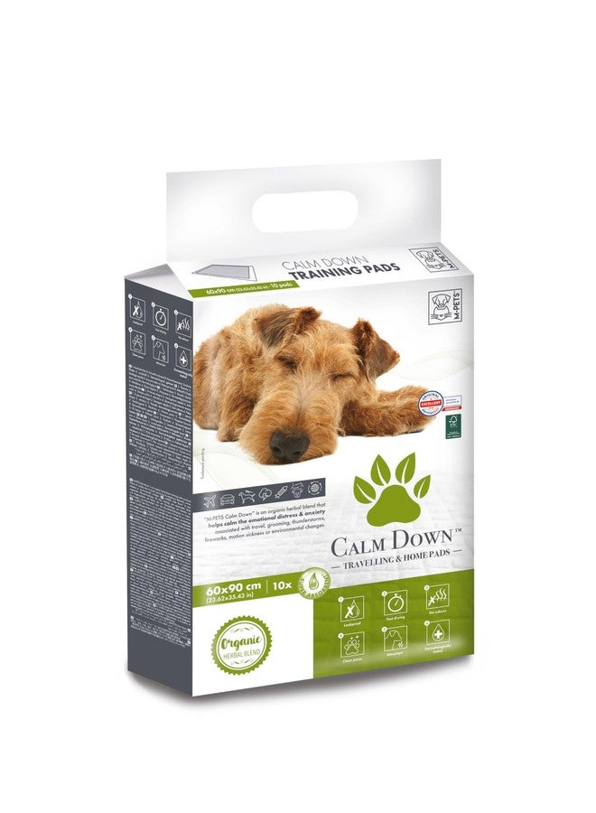 M-PETS Calm Down Travelling & Home Puppy Pads, Organic Herbal Training Pads, Anxiety Relief, Antibacterial, Leakproof, Fast Drying & Absorption, Odor Control, Small, Senior Dogs - 90x60 (Pack of 10) - Image 1